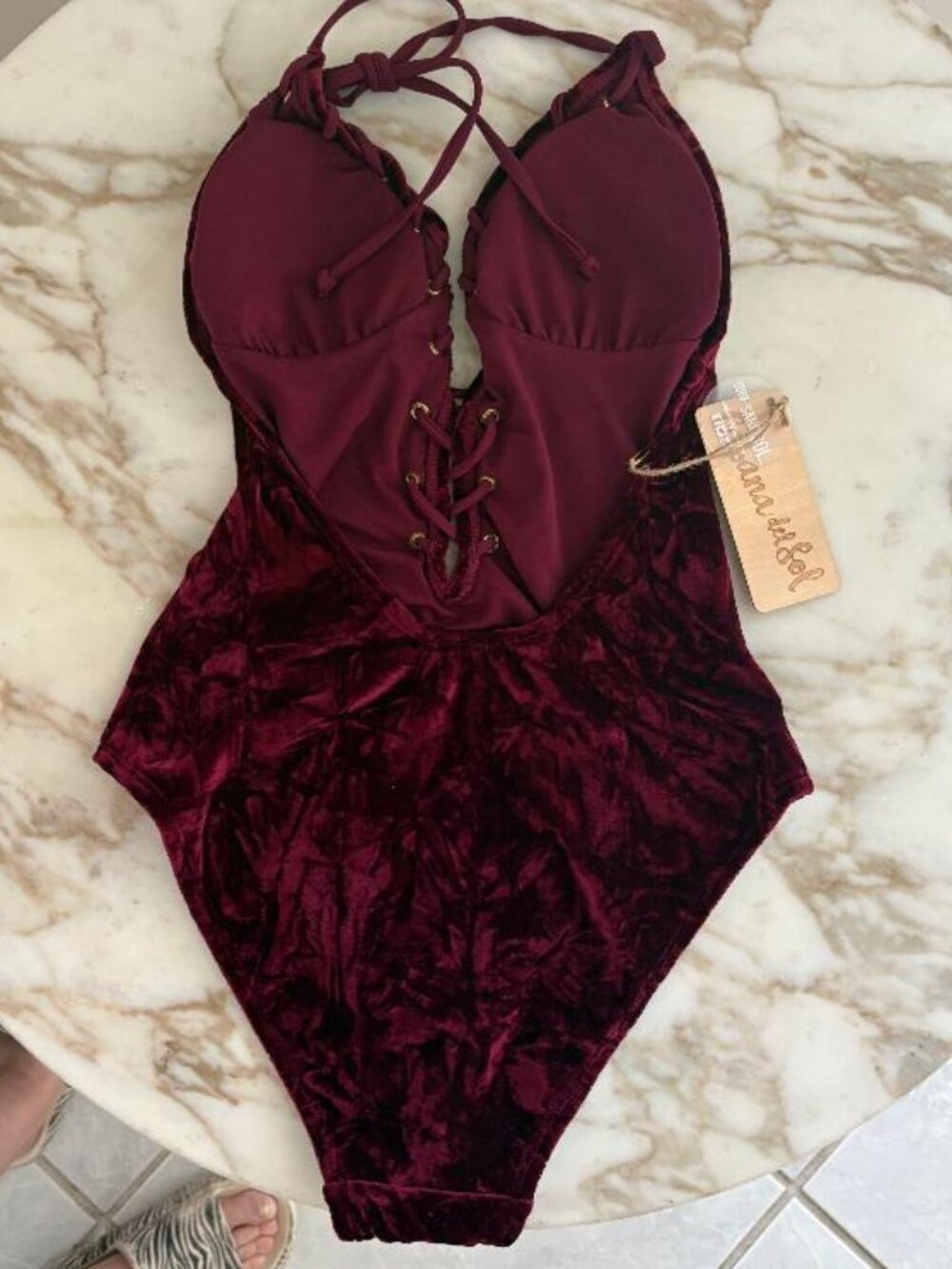 Cabana del Sol crushed velvet one-piece swimsuit - NWT - Picture 3 of 5